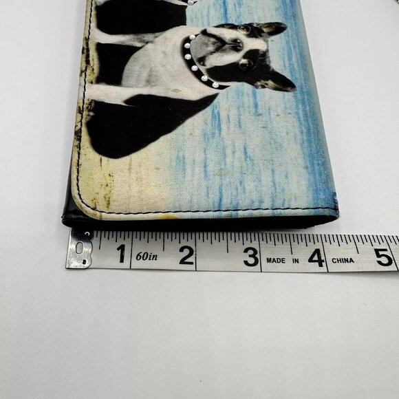 Unbranded Wallet Boston Terrier Photo Embellished Bling Checkbook Cards Coins - Picture 7 of 7